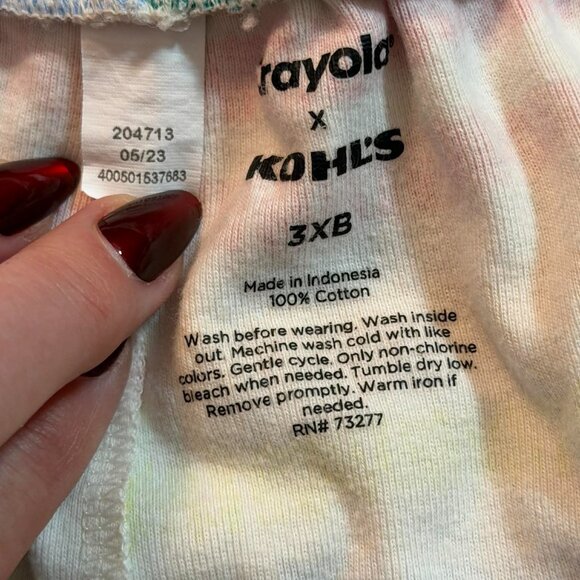 Crayola X brand Kohl's MENS 3XBIG Multicolor Striped Capri Length Pajama Set - Picture 6 of 6